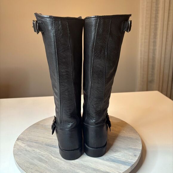 Frye Women's Veronica Slouch Round Toe Black Leather Riding Boots US Size 6.5‎ B - Picture 5 of 13